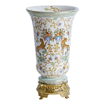 Ваза из фарфора на бронзовом основании Turquoise Blooming Garden варинант исполнения - 1 | Loft Concept в Брянске