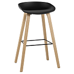 Барный стул на ножках из натурального дерева Boras Black варинант исполнения - 1 | Loft Concept в Брянске