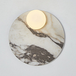 Бра круглое с каменным основанием и плафоном из стекла Shaw Marble Lighting варинант исполнения - 1 | Loft Concept в Брянске