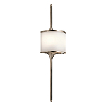 Бра вертикальное с белым полукруглым плафоном и длинным стержнем L Kichler варинант исполнения - 1 | Loft Concept в Брянске