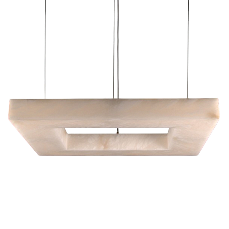 Люстра с квадратным каменным плафоном Calcite Square Light Латунь Белый Люстра с квадратным каменным плафоном Calcite Square Light Латунь Белый в Брянске | Loft Concept