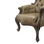 Кресло кожаное с мягкими подлокотниками на 4-х деревянных ножках Evelyn Classical Armchair варинант исполнения - 4 | Loft Concept в Брянске