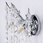 Бра цвета хром с ветвями и прозрачными стеклянными подвесками в виде вытянутых спиральных капель Droplet Chandelier варинант исполнения - 6 | Loft Concept в Брянске