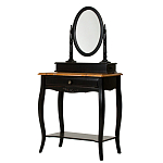 Трельяж черный из массива березы с зеркалом и ящиком Vintage варинант исполнения - 1 | Loft Concept в Брянске