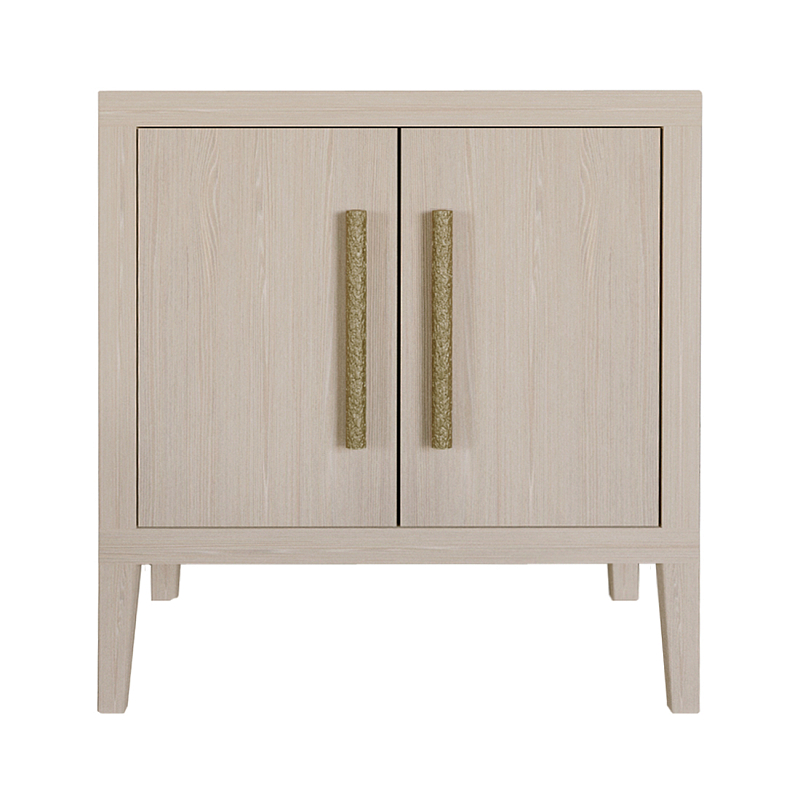 Тумбочка Primo с дверцами шпон Светлый дуб Древесина Золотой в Брянске | Loft Concept 