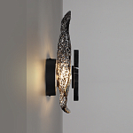 Бра с волнообразным стеклянным плафоном и вставкой из мрамора Liquid Stone варинант исполнения - 12 | Loft Concept в Брянске