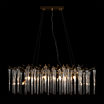 Люстра подвесная прямоугольная с бронзовыми акцентами и прозрачными стеклянными каплями Droplet Chandelier варинант исполнения - 2 | Loft Concept в Брянске