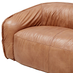 Трехместный диван с кожаной обивкой коричневый Coste Leather Sofa варинант исполнения - 5 | Loft Concept в Брянске