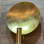 Бра с золотым круглым отражателем и открытой лампой Sun Glow Disc варинант исполнения - 4 | Loft Concept в Брянске