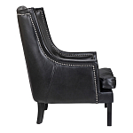Кресло из натуральной кожи на 4-х деревянных ножках из массива бука Daniel Leather Armchair black варинант исполнения - 2 | Loft Concept в Брянске