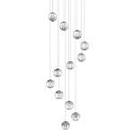 Люстра каскадная с прозрачными шарообразными плафонами Crystal Globule варинант исполнения - 1 | Loft Concept в Брянске