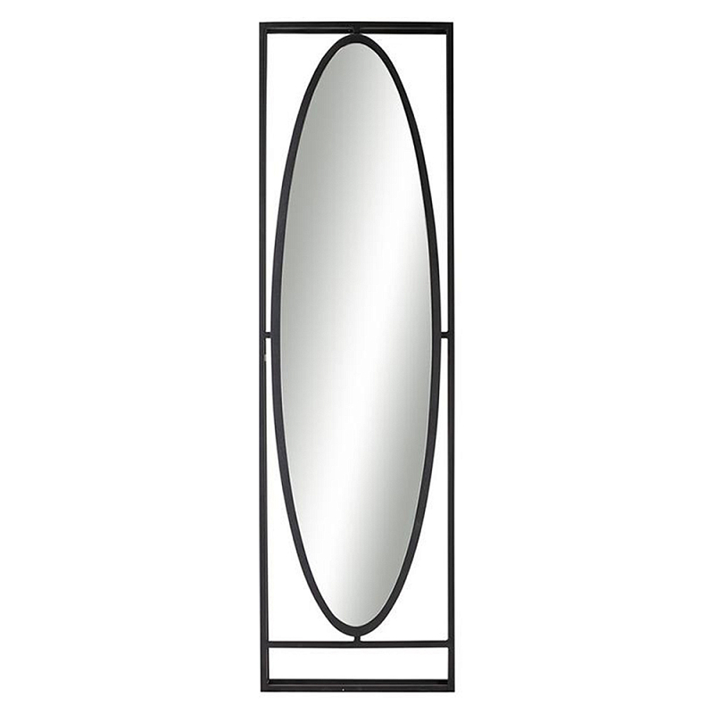 Зеркало овальное в металлической оправе в стиле лофт Urban Style Space Черный в Брянске | Loft Concept 