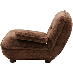 Кресло без подлокотников коричневое ну круглых деревянных ножках Loup Plush Armchair Brown варинант исполнения - 2 | Loft Concept в Брянске