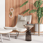 Бра с белым плафоном в форме восьмерки и круглым основанием Luke Lampco Tracer Lamp варинант исполнения - 6 | Loft Concept в Брянске