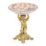 Чаша с цветочным орнаментом на ножке в виде бронзового ангела Eden Garden варинант исполнения - 1 | Loft Concept в Брянске