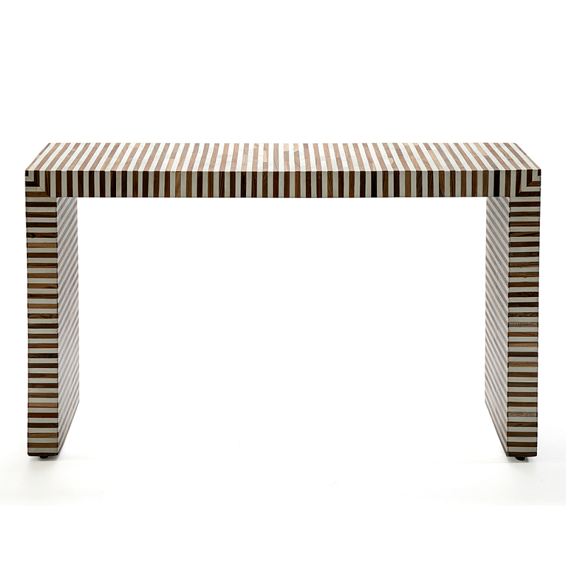 Консоль Дизайнерская Stripes Console Beige ivory ( слоновая кость ) Коричневый в Брянске | Loft Concept 