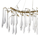 Линейная люстра с хрустальными подвесками в виде капель Droplet Crystal Gold Linear Chandelier 12 варинант исполнения - 2 | Loft Concept в Брянске