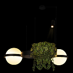 Подвесной светильник с 2-мя шарообразными плафонами и цилиндрическим спотом Light of Еyes варинант исполнения - 5 | Loft Concept в Брянске