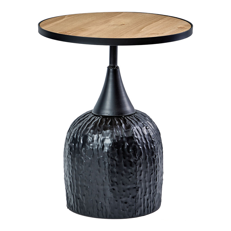 Приставной столик с факутрным черным основанием Ethiopia Кремовый Черный в Брянске | Loft Concept 