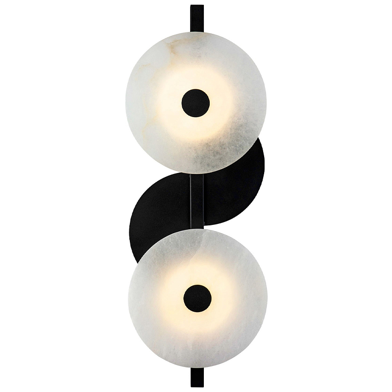 Бра со стеклянными плафонами-дисками Black and White Circles Wall Lamp Черно-белый Бра со стеклянными плафонами-дисками Black and White Circles Wall Lamp Черно-белый в Брянске | Loft Concept