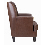 Кресло из натуральной кожи c мягкими подлокотниками на 4-х деревянных ножках из массива бука Joseph Armchair brown варинант исполнения - 2 | Loft Concept в Брянске