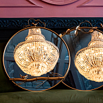 Зеркало настенное в раме золотого цвета с декором птица на ветке Mirror Portal варинант исполнения - 3 | Loft Concept в Брянске