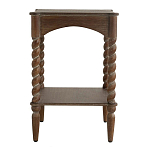 Приставной столик деревянный с резными ножками и нижней полкой Vintage Side Table Brown Wood варинант исполнения - 3 | Loft Concept в Брянске