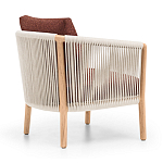 Дизайнерское уличное кресло из массива дерева с веревочной спинкой BOBOLI Armchair варинант исполнения - 4 | Loft Concept в Брянске