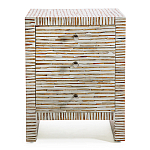 Тумбочка прикроватная Bogense Bone Inlay Bedside Beige варинант исполнения - 4 | Loft Concept в Брянске