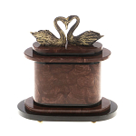 Часы настольные из натурального камня с декором в виде двух лебедей Swans Stone Clock варинант исполнения - 7 | Loft Concept в Брянске