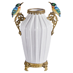 Ваза белого цвета из фарфора с птичкми White Garden варинант исполнения - 1 | Loft Concept в Брянске