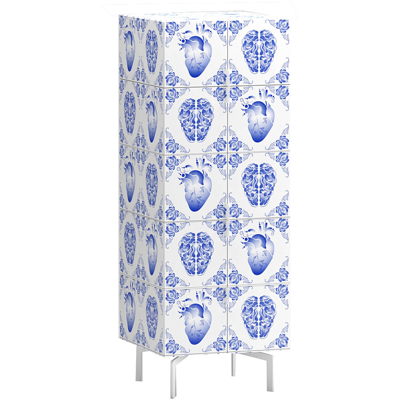 Тумба на ножках Tall Rblue Белый Синий Тумба на ножках Tall Rblue Белый Синий в Брянске | Loft Concept
