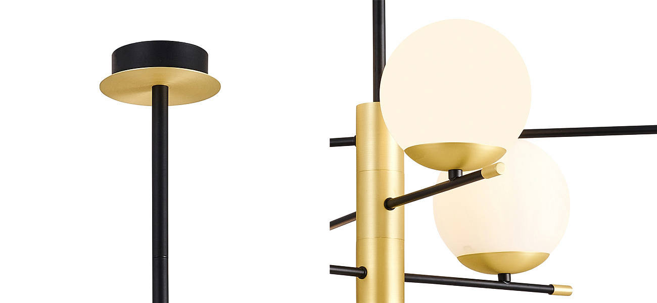 Люстра Черная с Золотом Spike Balls Hanging 6 Lamp Люстра Черная с Золотом Spike Balls Hanging 6 Lamp - Loft-Concept в Брянске