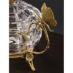 Конфетница из прозрачного рельефного стекла с ручками в виде стрекоз и фигуркой лебедя Eden Garden варинант исполнения - 4 | Loft Concept в Брянске