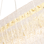 Люстра подвесная овальная с рельефными стеклянными панелями и золотым металлическим каркасом Textured Glass Chandelier варинант исполнения - 3 | Loft Concept в Брянске