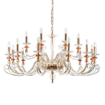 Люстра с 18-ю лампочками и изогнутыми прозрачными элементами из стекла Twisted Glass Candles Chandelier варинант исполнения - 1 | Loft Concept в Брянске