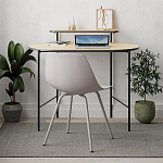 Стол письменный овальной формы с полкой LOUB WORKING TABLE BLACK OAK варинант исполнения - 2 | Loft Concept в Брянске