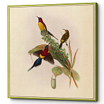 Постер на холсте с изображением птиц и цветов Blooming Birds Poster варинант исполнения - 3 | Loft Concept в Брянске