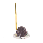 Часы настольные с шариковой металлической ручкой из натурального камня Stone Clock варинант исполнения - 3 | Loft Concept в Брянске