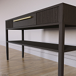 Дизайнерская Консоль с полкой и ящиком Primo Темный орех варинант исполнения - 5 | Loft Concept в Брянске