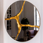 Зеркало кругле с декоративной золотой вставкой Golden Tree варинант исполнения - 4 | Loft Concept в Брянске