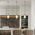 Подвесной светильник светодиодный с цилиндрическим плафоном Stone Helios варинант исполнения - 6 | Loft Concept в Брянске