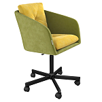 Стул с мягкой обивкой из велюра и подъемно-поворотным механизмом на колесиках Mason Green and Yellow варинант исполнения - 1 | Loft Concept в Брянске
