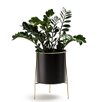 Кашпо из металла и латуни Elegance Elevated Planters черное варинант исполнения - 3 | Loft Concept в Брянске
