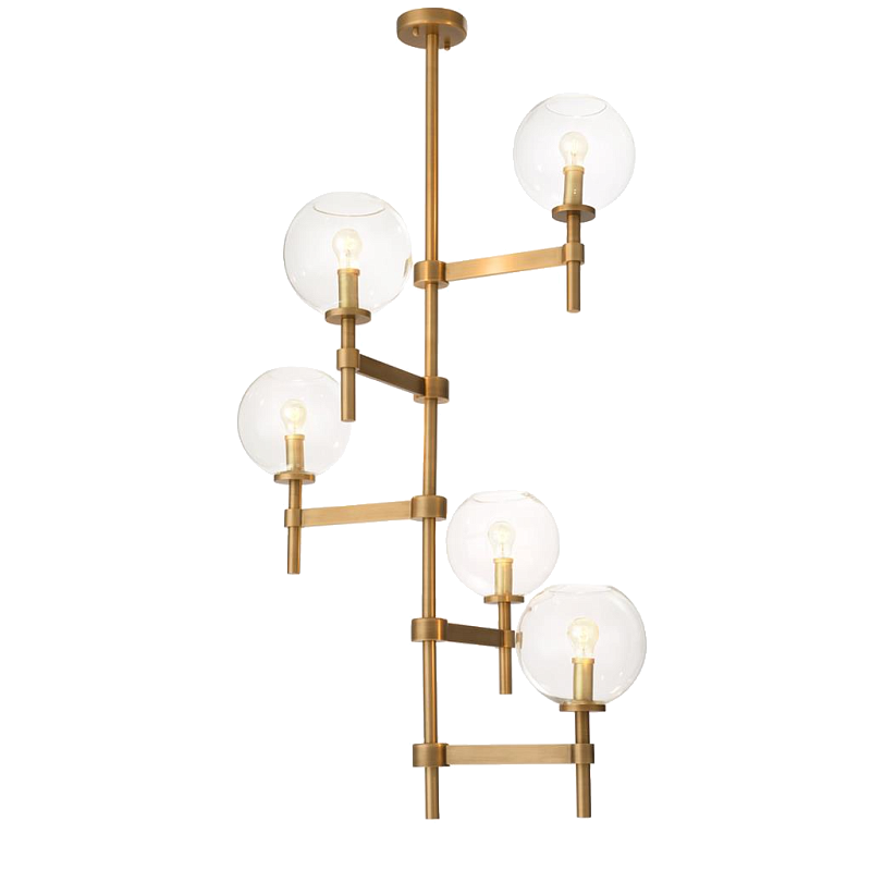Люстра Chandelier Jade Cascade Латунь Античная полированная Прозрачное Стекло Люстра Chandelier Jade Cascade Латунь Античная полированная Прозрачное Стекло в Брянске | Loft Concept