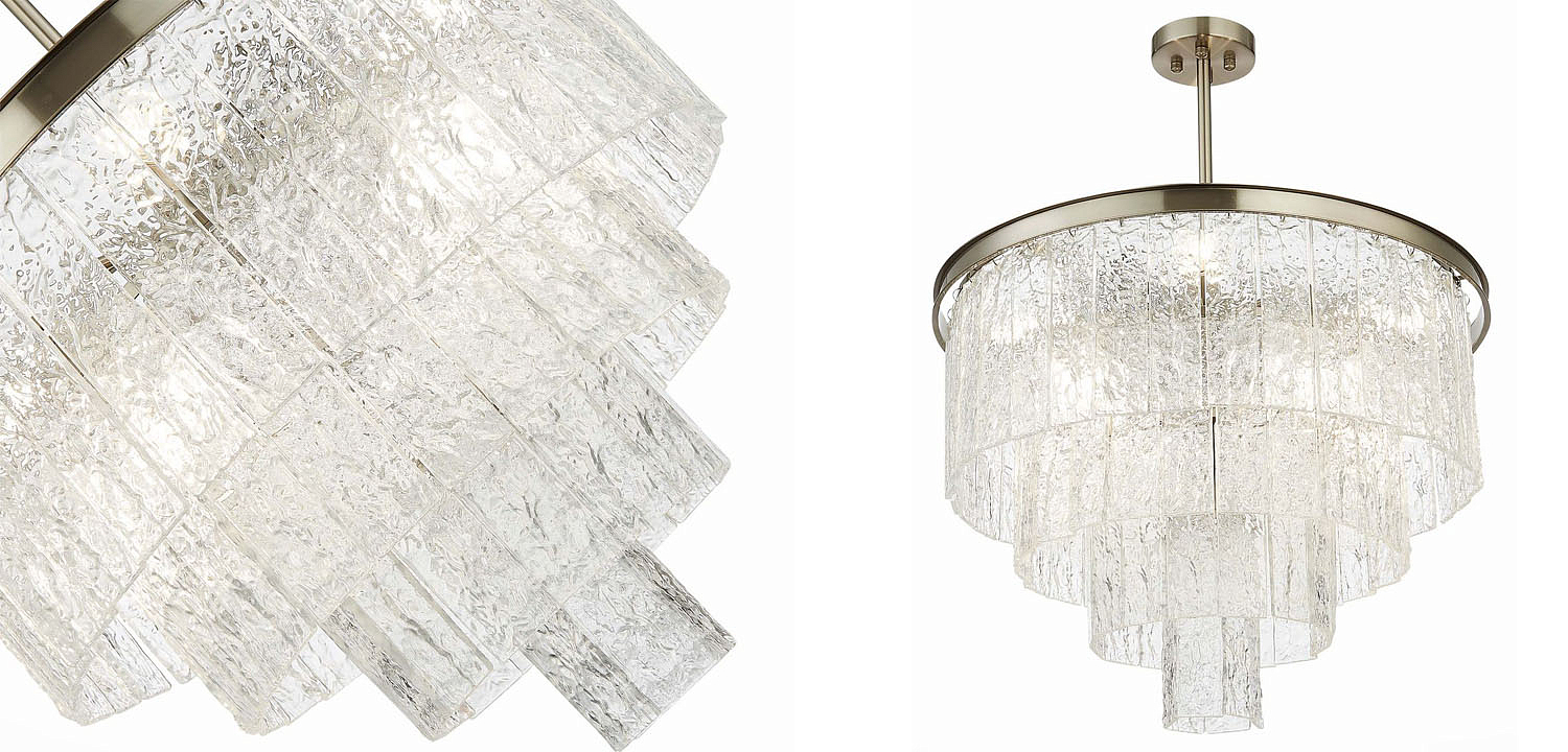 Люстра Renea Textured Glass Chandelier Nickel D60 Люстра Renea Textured Glass Chandelier Nickel D60 - Loft-Concept в Брянске