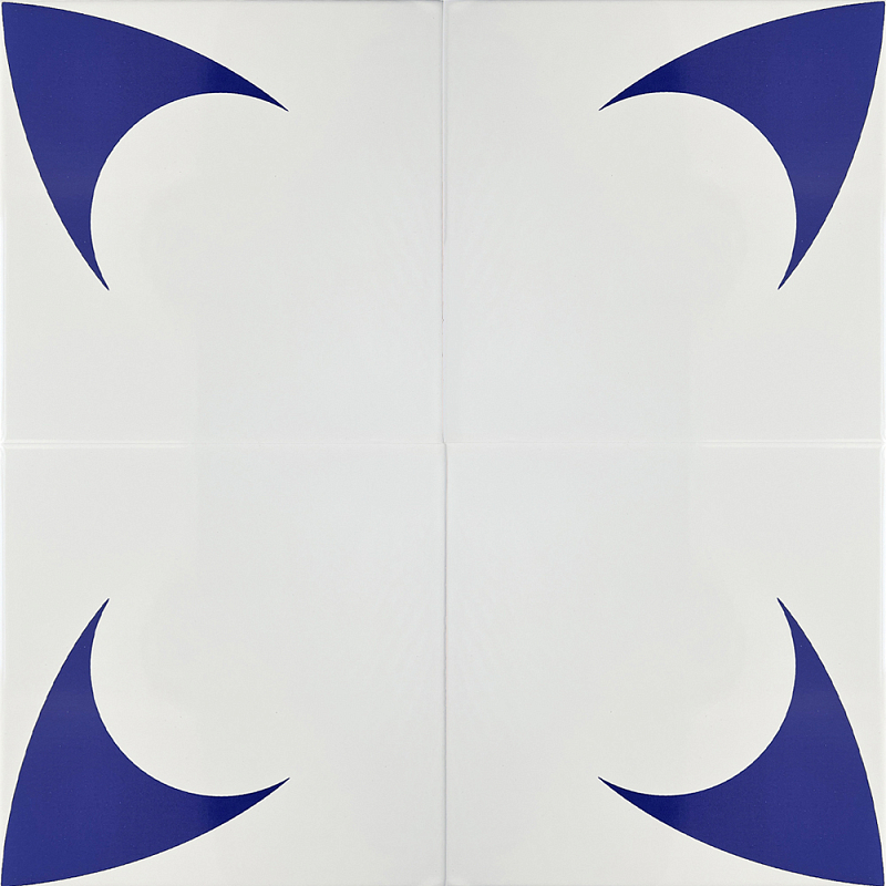 Дизайнерская плитка с узором Комета 2 Белый Синий в Брянске | Loft Concept 