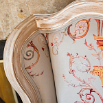 Кресло из массива бука серое с растительным орнаментом Raffael Floral Grey Armchair варинант исполнения - 6 | Loft Concept в Брянске