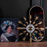 Часы настенные золотые из металла с декором в виде стрел Current Time варинант исполнения - 3 | Loft Concept в Брянске