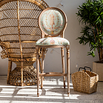 Барный стул из массива бука светло-зеленый с растительным орнаментом Raffael Angel Green Bar stool варинант исполнения - 7 | Loft Concept в Брянске